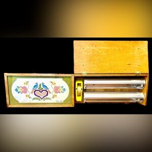 1960s Vintage Cross-Stitch Dispenser for Paper Towels, Tape, Foil/Wax Paper/etc.